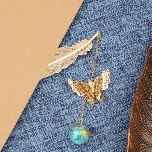 Marcapáginas de Pluma con Mariposa