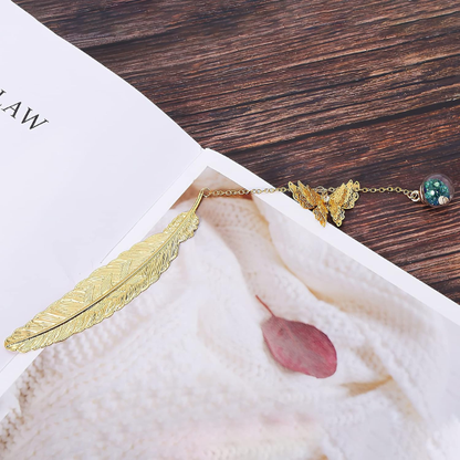 Marcapáginas de Pluma con Mariposa